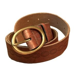 Liz Claiborne Brown Belt with Gold Buckle